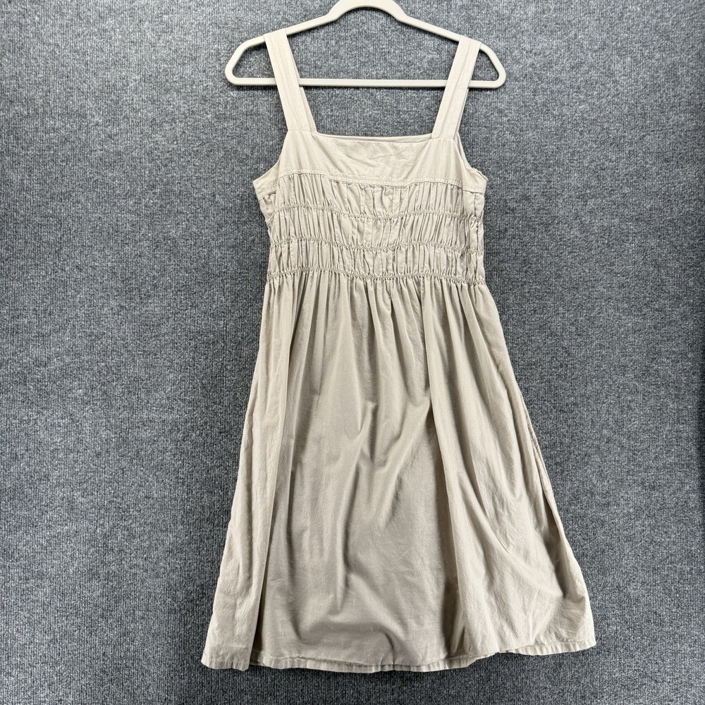 GAP Dress Womens M Beige Sleeveless Midi Boho Cottage Peasant Feminine Preppy